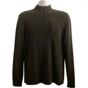 SKYR Men’s 100% Merino Wool Pullover Sweater 1/4 Zip Mock Neck Charcoal …